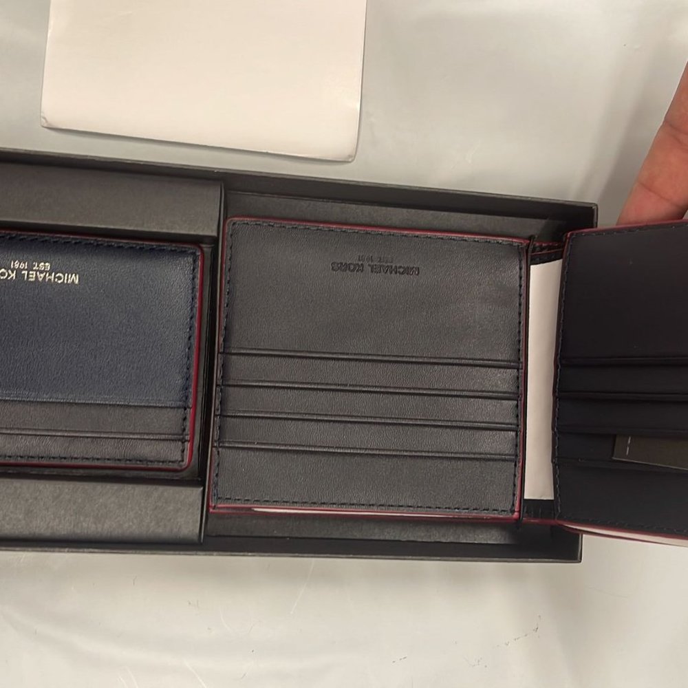 MICHAEL KORS MEN'S TALL CARD HOLDER WALLET SLIM BILLFORD LEATHER 36H9LGFF7L - Picture 4 of 8